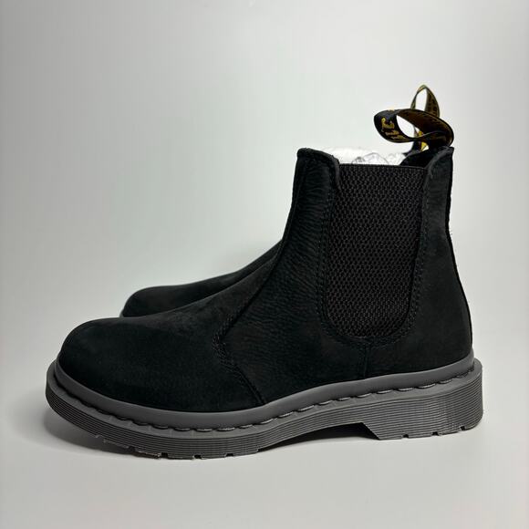 Dr. Martens Unisex 2976 Mono Milled Nubuck WP Leather Chelsea Boots in Black - Picture 1 of 10